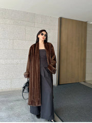 Women's Cozy Luxe Longline Faux Fur Coat