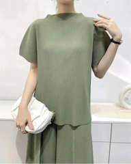 Elegant Pleated Shorts Set