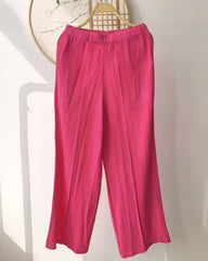 Plissé Wide-Leg Pants