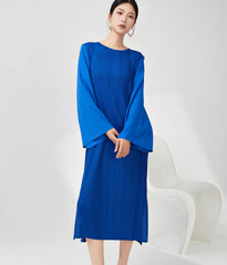 Luxury Flared Sleeve Pleats Dress