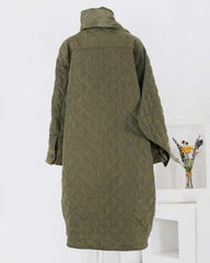 Luxury Diamond-Quilted Scarf Coat