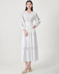 Luxury Fitted-Waist Plissé Dress