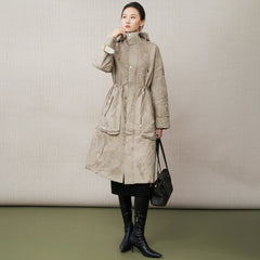Luxury Thick Pleats Quilted Coat