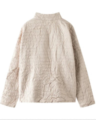 Crinkled Plissé Button Jacket