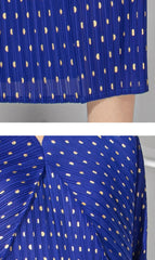 Micro-Dot Pleated Dress
