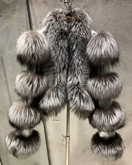 Couture Sheepskin & Fox Fur Coat