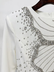 Luxury High-Neck Rhinestone Gown