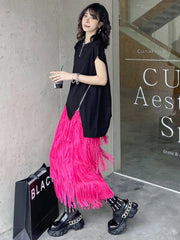 Luxury Fringe Midi Skirt
