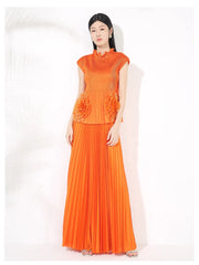 Truly Pleated Skirt & Blouse Set