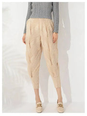 Luxury Unique Pleats Cropped Pants