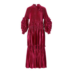 Luxury Velvet Plissé Dress
