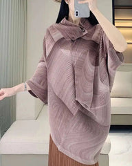 Luxury Travel Plissé Poncho Top
