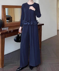 Luxury Stretchy Plissé Pant Suit