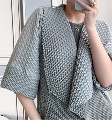 Luxury Pleated Open Jacket