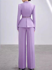 Women's 2 Piece Royal Purple Blazer & Trousers Set