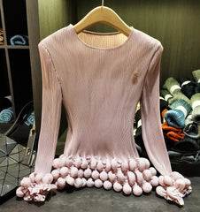 Pleated Bubble Blouse Top