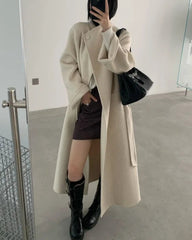 Luxury Wool-Blend Long Coat