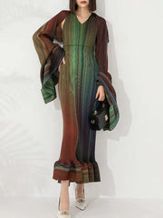 Pleated Sleeveless Dress & Shawl Set
