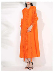 Textured Modern Pleated Dress