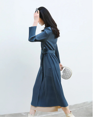 Truly Pleated Stretchy Long Coat