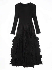 Fully Plissé Ruffled Midi Dress