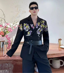 Men's Luxury Embroidered Blazer