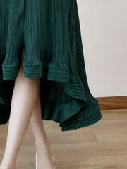 Luxury High-Low Pleated Dress