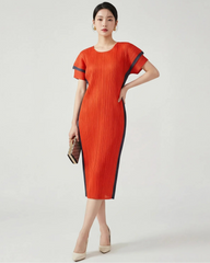 Organza Pleated Midi Dress