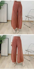 Plissé Pleated Wide-Leg Trousers
