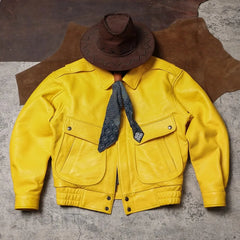Men's Faux Leather Bomber Jacket