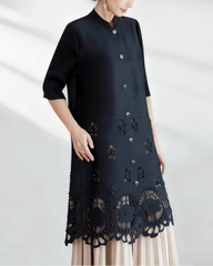 Elegant Plissé Tunic Top