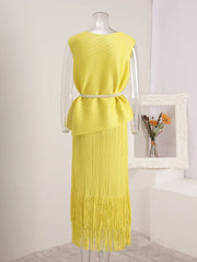 Truly Pleated Tank Top & Skirt