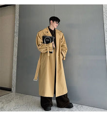 Men's Shoulder Padded Oversized Trench Coat | Luxury Streetwear