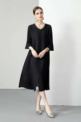 Premium Pleated Blouse Dress