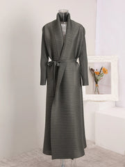 Truly Pleated Stretchy Long Coat
