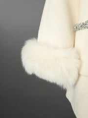 Luxury Woolen Faux Fur Coat