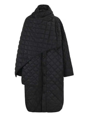 Luxury Diamond-Quilted Scarf Coat