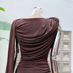 Luxury One-Shoulder Ruched Dress