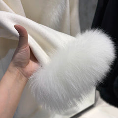 Women's 100% Wool & Fox Fur Coat