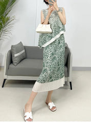 Korean Style 2 Piece Pleated Summer Skirt Set