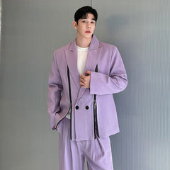 Men's Bold Lavender Oversized Blazer & Loose Fit Trousers