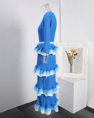 Luxe Tiered Ruffle Pleats Dress