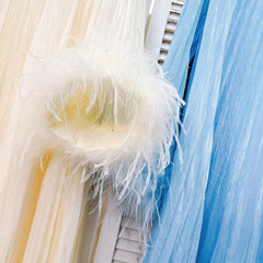 Luxe Pleated Feather Midi Dress
