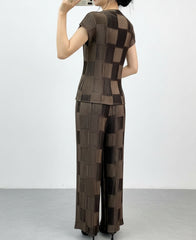 Luxury Petite Plisse Pant Suit