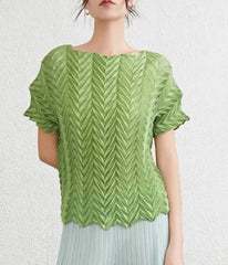 Luxury Crinkled Pleats Top