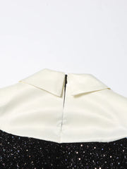 Women's Tuxedo Pearl Embellished Ultra Mini Dress