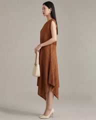 Architectural Pleated Midi Dress