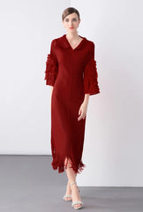 Luxury Cocktail Pleats Dress