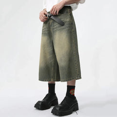 Men's Oversized Long Denim Jean Shorts