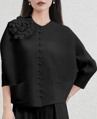 Elegant Plissé Trousers Set